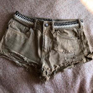 PAC Sun High Waisted Distressed Shorts